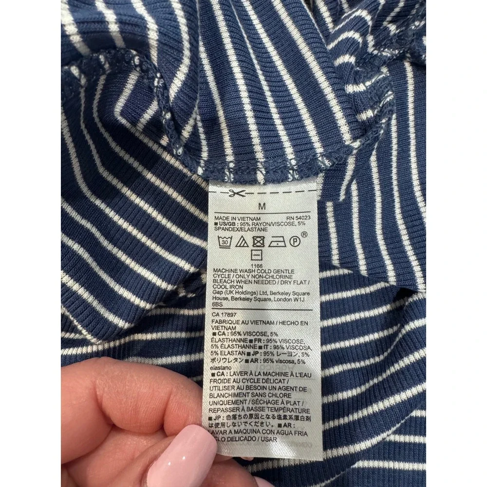 NWT GAP Women Striped Sleeveless Maxi Dress Size M Blue White Tank‎ Style - Picture 8 of 10